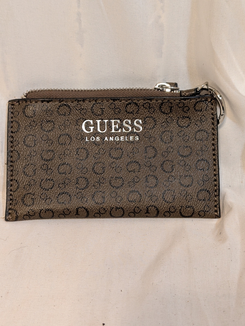GUESS Los Angeles Brown Logo Wallet Key Pouch
